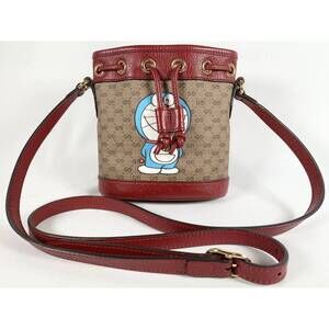 Gucci Doraemon Collaboration GG Supreme Leather Shoulder Bag